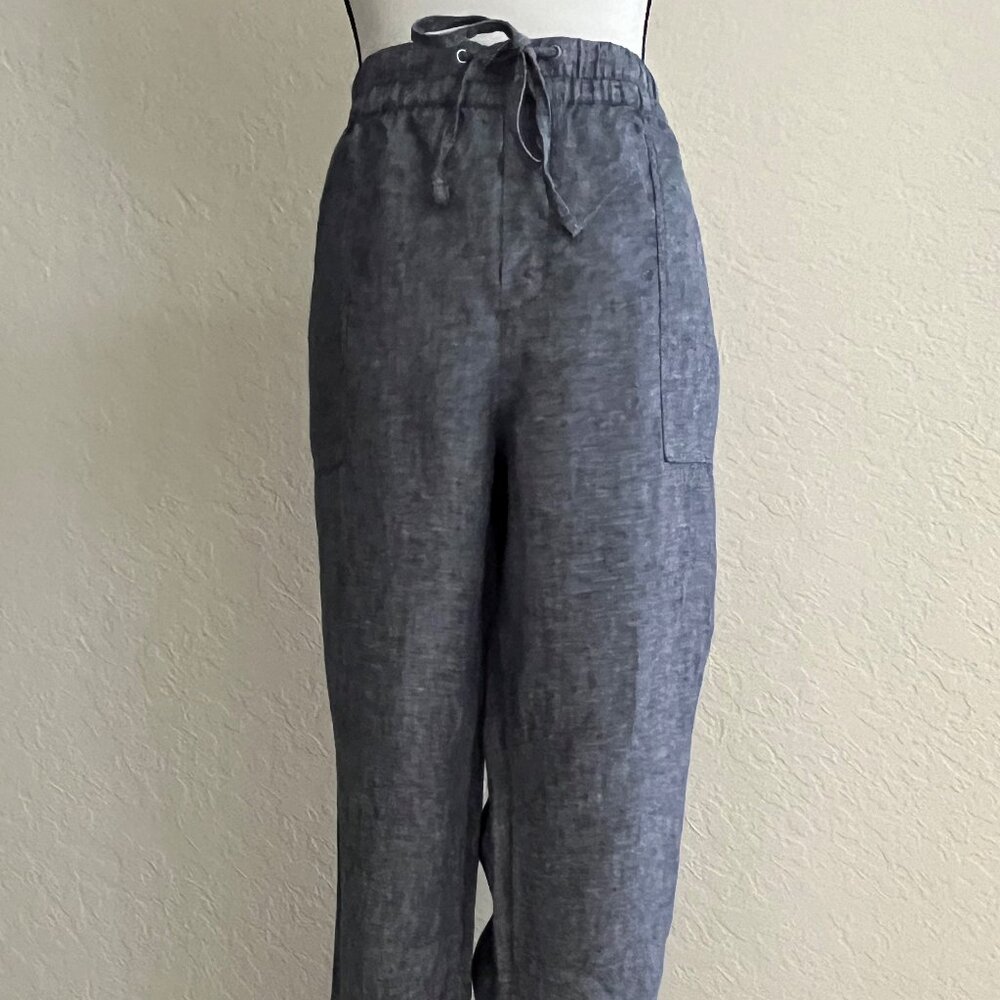 Lord & Taylor Linen Ankle Pants XL Blue